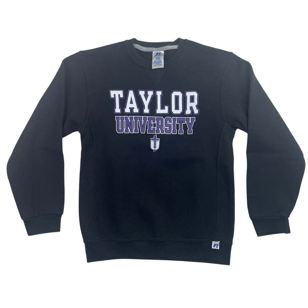 Taylor University Russell Athletic Youth Crewneck Sweatshirt Black Large